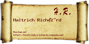 Haltrich Richárd névjegykártya